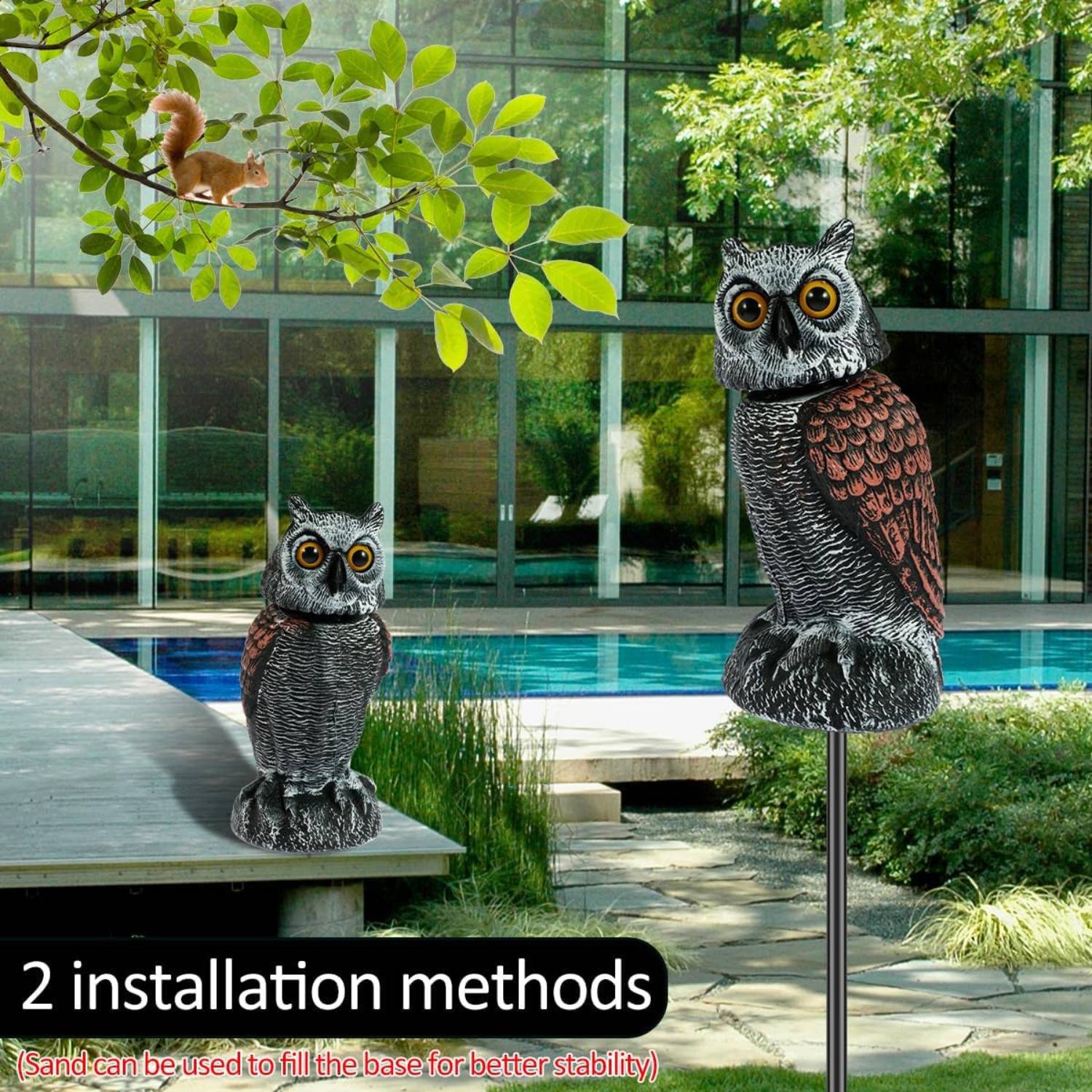 Fake Owl Decoy | Bird Scarecrow | Plastic Owl Statues
