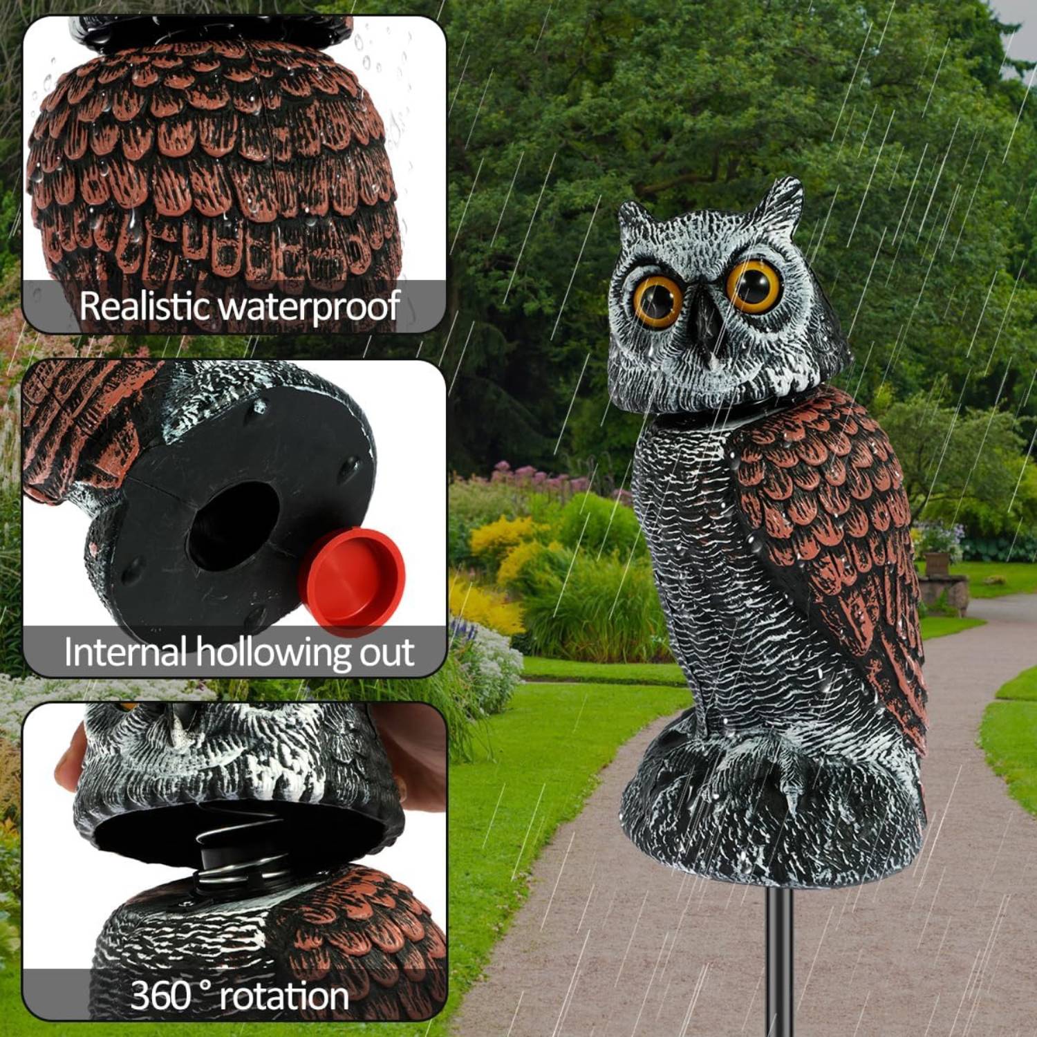 Fake Owl Decoy | Bird Scarecrow | Plastic Owl Statues