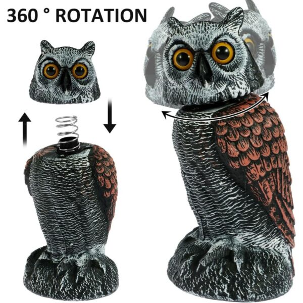 Fake Owl Decoy | Bird Scarecrow | Plastic Owl Statues 8